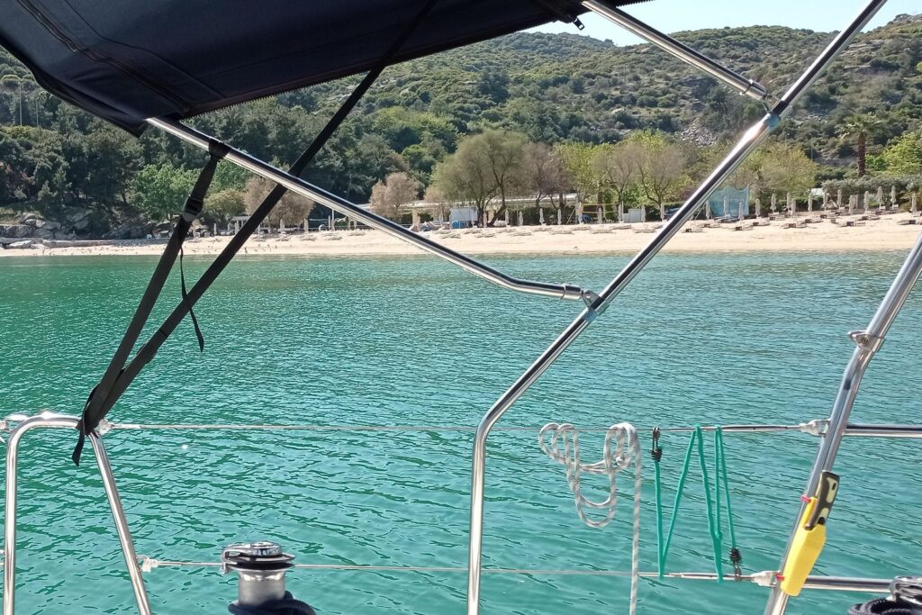 At anchor off Batis Beach